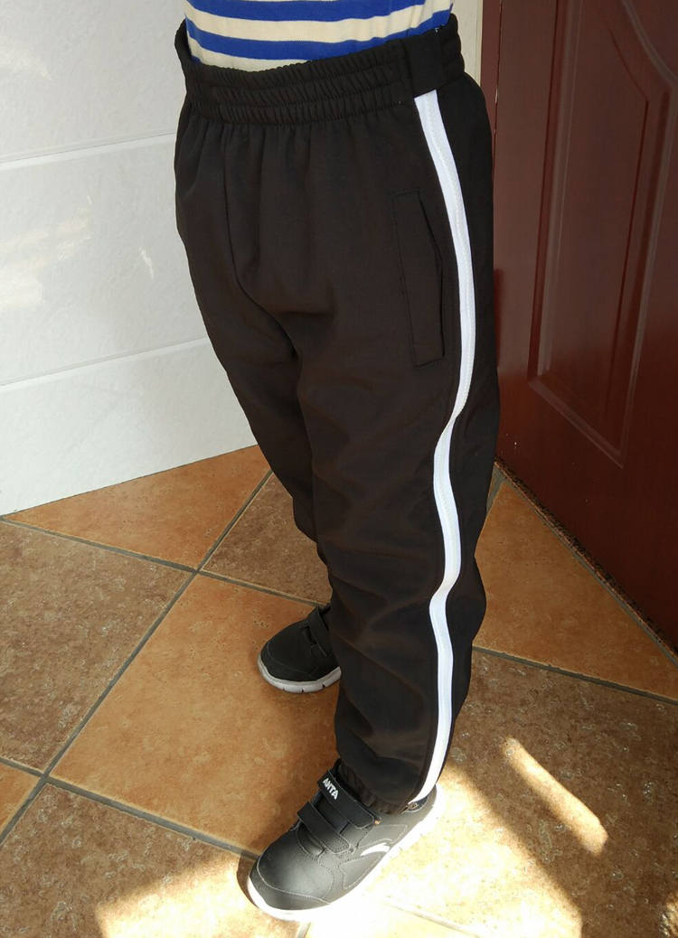 全开扣加厚儿童运动长裤