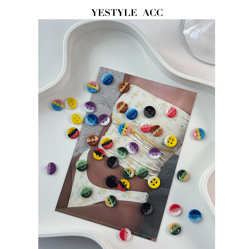 YES艺森 渐变炫彩四眼陶瓷纽扣儿童毛衣外套扣子衬衫连衣裙服饰扣,居家布艺,纽扣,淘宝优惠券,粉丝福利购,淘宝优惠卷