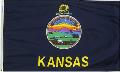 Kansas State Flag MLB NHL NFL NBA旗帜堪萨斯州立大学名校海报