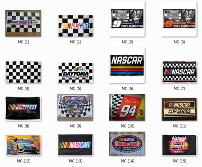 NASCAR Racing Flag纳斯卡赛车吊旗挂旗4S店办公室挂墙装饰彩旗帜