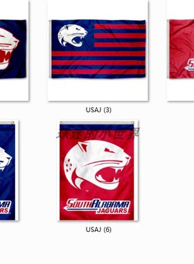 South Alabama Jaguars Flag南阿拉巴马美洲虎大学球迷旗帜