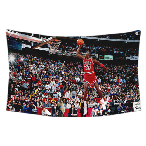 Michael Jordan Famous Foul Line Dunk Vintage Sports flag旗帜