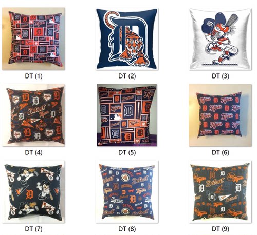Detroit Tigers Pillow Cover底特律老虎队棒球队球迷抱枕套