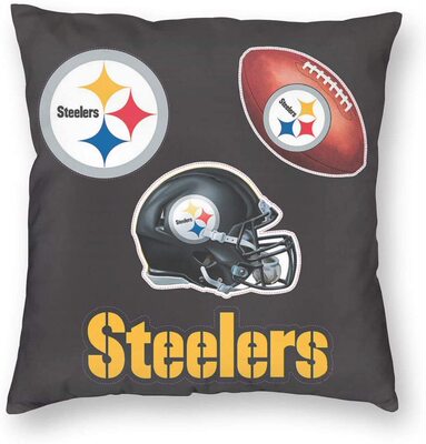定制Pittsburgh Steelers匹兹堡钢人标志抱枕套DIY抱枕含枕芯