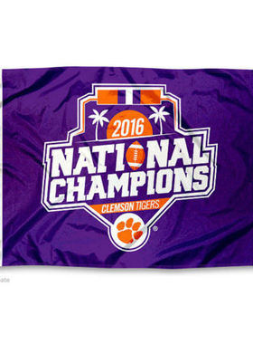 Clemson Tigers Football National Champions大学名校校旗海报定