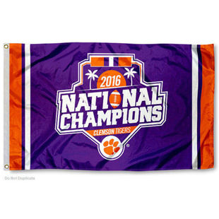 Clemson Tigers Football National Champions大学名校校旗海报定