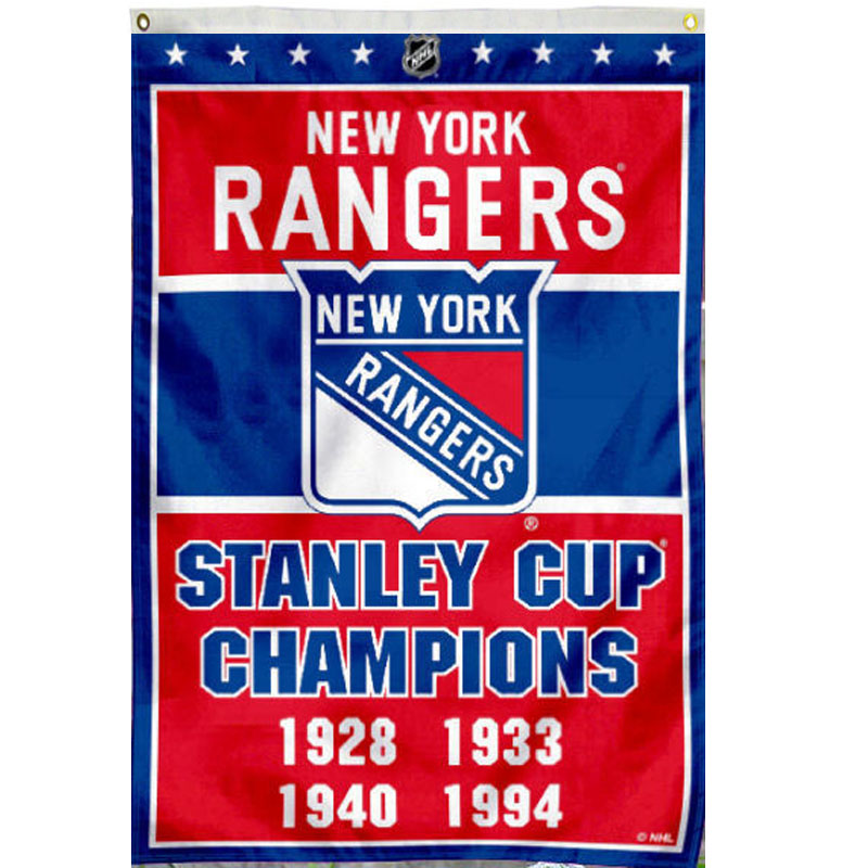 NY Rangers 4 Time Stanley Cup Champions Garden Flag