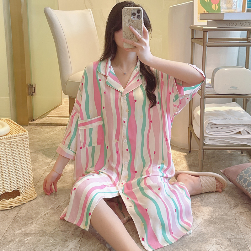 棉绸睡裙女款夏季孕妇连衣裙睡衣