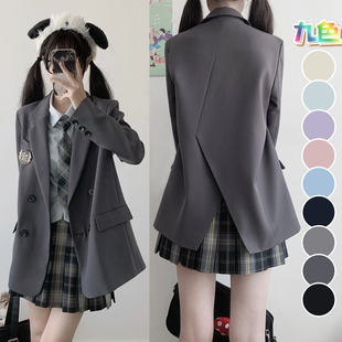 瞳福掌柜雾原川后背开衩九色西服 学院风职场新人正统JK制服外套
