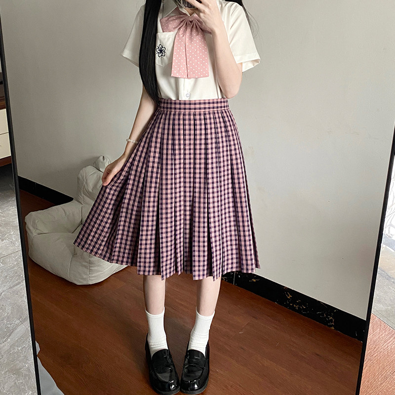 九田樱子/瞳福新品原创正统jk制服裙TR校供感小粉格学院风 送领结,模玩/动漫/周边/娃圈三坑/桌游,JK制服/DK制服/学生装cos,淘宝优惠券,粉丝福利购,淘宝优惠卷