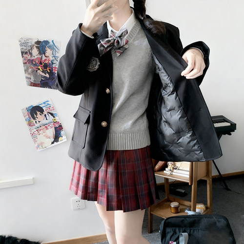 羽绒西服学院风JK制服一件过冬