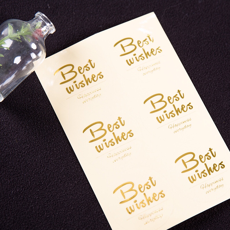 80枚Bestwishes封口贴蛋糕奶茶烘焙贴纸礼盒装饰贴不干胶标签祝福