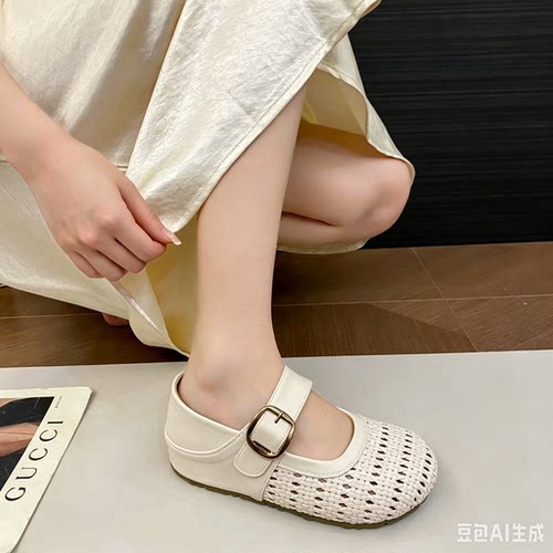 2606网面编织包头半拖鞋女外穿2026新款夏季软一脚蹬懒人凉拖