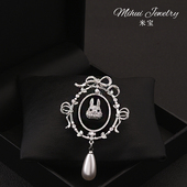 米宝定制款 可爱兔子胸针小众精致别针衣服搭配饰品高档气质胸花女