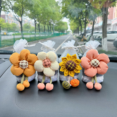 汽车用吸附新车除异味除甲醛复合纳米矿晶可爱花朵车载车内饰品女