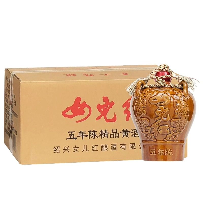 女儿红 五年陈精品黄酒1.5L*6坛整箱半干型3斤装绍兴糯米花雕酒
