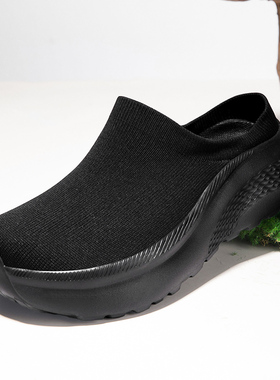 外贸大码宽头男鞋夏季网面运动鞋情侣小众潮牌包头半拖鞋男女外穿