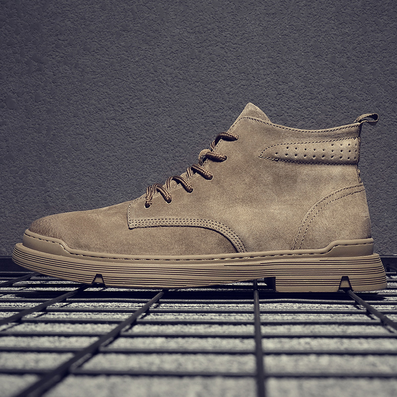 真皮日常休闲高帮工装鞋马丁靴男