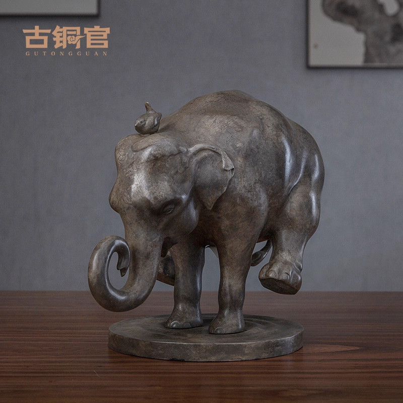 古铜官 铜大象摆件吉祥如意飞象收藏工艺品办公桌红酒架装饰礼品,家居饰品,装饰摆件,淘宝优惠券,粉丝福利购,淘宝优惠卷