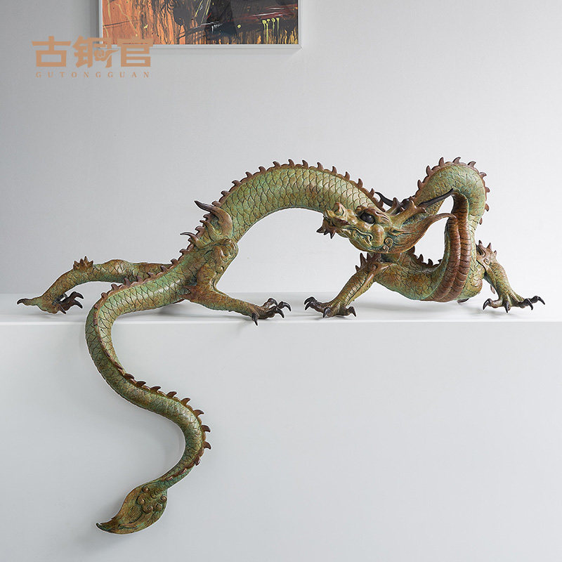 龙摆件铜工艺品五爪金龙青龙十二生肖吉祥物办公桌装饰品开业礼品