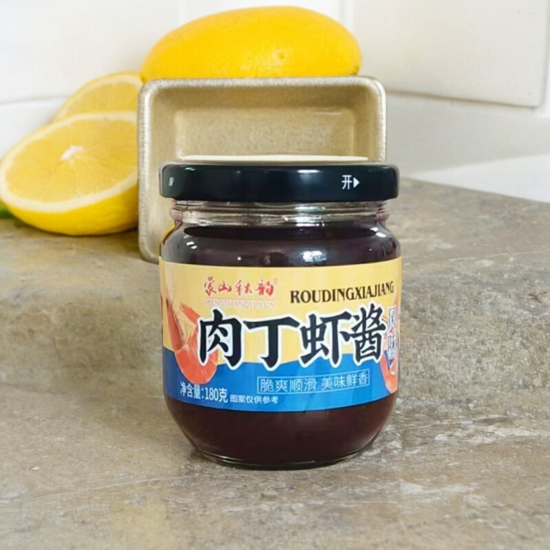 蒙山秋韵虾酱即食全熟肉丁虾米红烧家用沾酱微辣瓶装优选网红180g