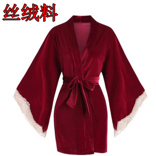 美诗兰性感睡袍女款 金丝绒新娘晨袍高级感春秋浴袍231 2024新款