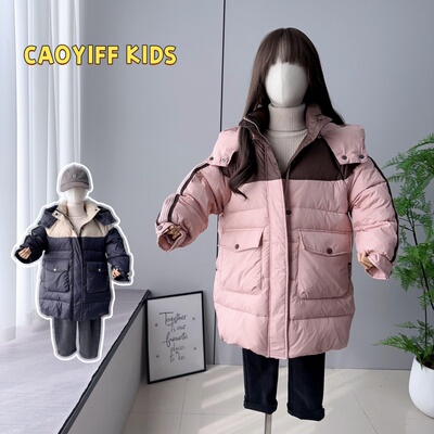 啦芙莱长款加厚男女童羽绒服外套
