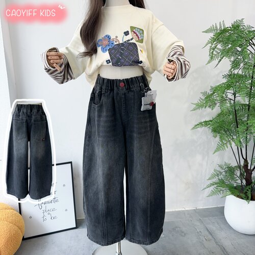 啦芙莱童装韩版女童软牛仔裤