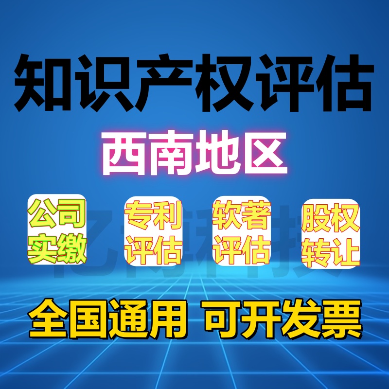西南地区无形资产专利软著评估报告实缴入资资产评估知识产权价格