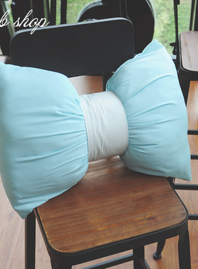 外贸创意礼品物纯色沙发靠枕办公室靠垫可拆蝴蝶结抱枕可爱腰靠