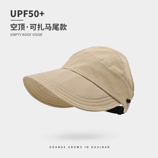 空顶鸭舌帽女升级版可挂口罩户外遮阳帽薄款速干春夏款防晒帽网