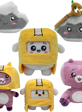 爆款lankybox毛绒玩具猫咪公仔娃娃抱枕动漫玩偶纸盒人现货直发