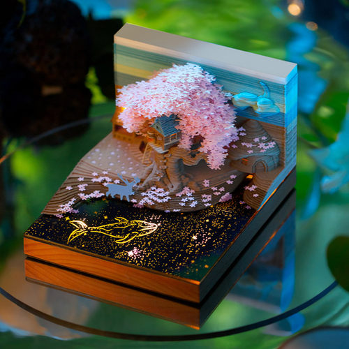 樱花之约树屋3D立体便签