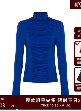 【商场同款】HPLY荷比俪高领细褶上衣HZD43610059-1