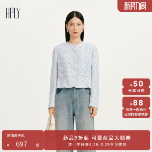女蕾丝金属扣风格 新款 HPLY荷比俪2025春季 小香外套 商场同款