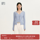 新款 HPLY荷比俪2025春季 女含绵羊毛山羊绒提花针织衫 商场同款