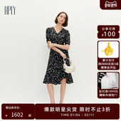 商场同款 HPLY荷比俪24夏季 新款 女度假风格 浪漫印花收腰连衣裙