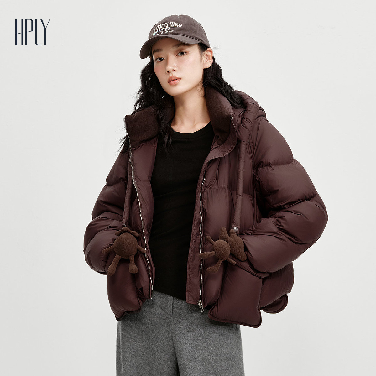 【萌趣系列】HPLY荷比俪2025冬新款女装短款泡芙鹅绒羽绒服外套,女装/女士精品,羽绒服,淘宝优惠券,粉丝福利购,淘宝优惠卷