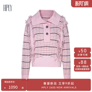 HYD41650065 大气翻领针织衫 新款 商场同款 HPLY荷比俪23冬季