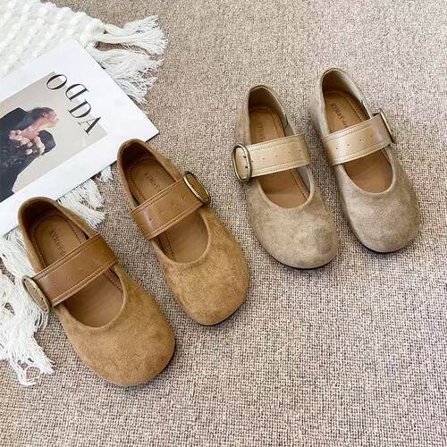 惠莉雅全包复古百搭通勤勃肯鞋