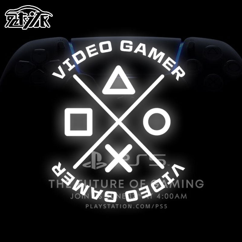 个性playstation游戏PS4 PS5手柄反光电动摩托车汽车贴纸车门身贴