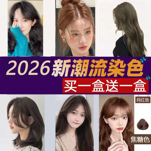 2026网红染膏染发剂黑茶色