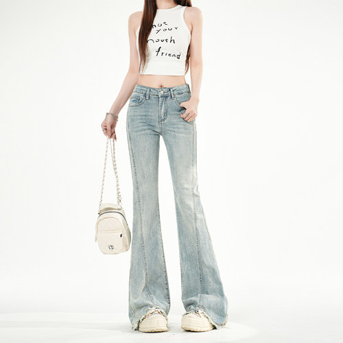 【Gentle】千金小姐风｜修长大腿｜显瘦高腰毛边微喇叭裤  常规&