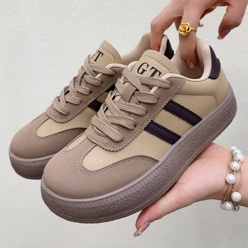 2025秋季新款德训鞋女百搭时尚休闲鞋复古小白鞋软底防滑舒适单鞋