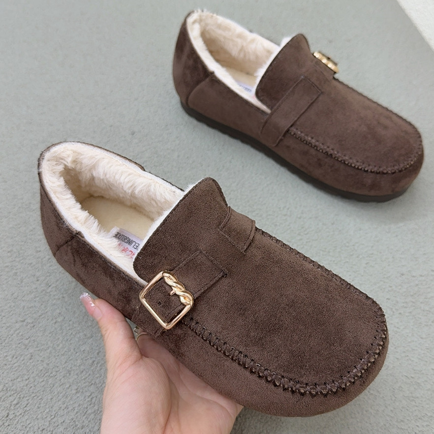 加绒乐福鞋女冬季新款加厚保暖毛毛鞋百搭豆豆鞋一脚蹬防滑妈妈鞋,女鞋,棉鞋,淘宝优惠券,粉丝福利购,淘宝优惠卷