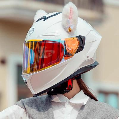 艾狮全盔摩托车四季通用蓝牙全盔女双镜片机车冬季机车头盔3C认证