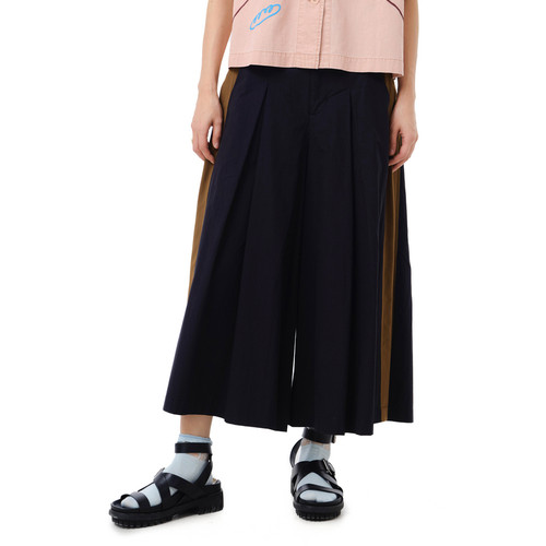 松紧腰、彩色间条、工字褶