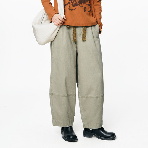 松紧后腰、腰绳、猫咪绣花