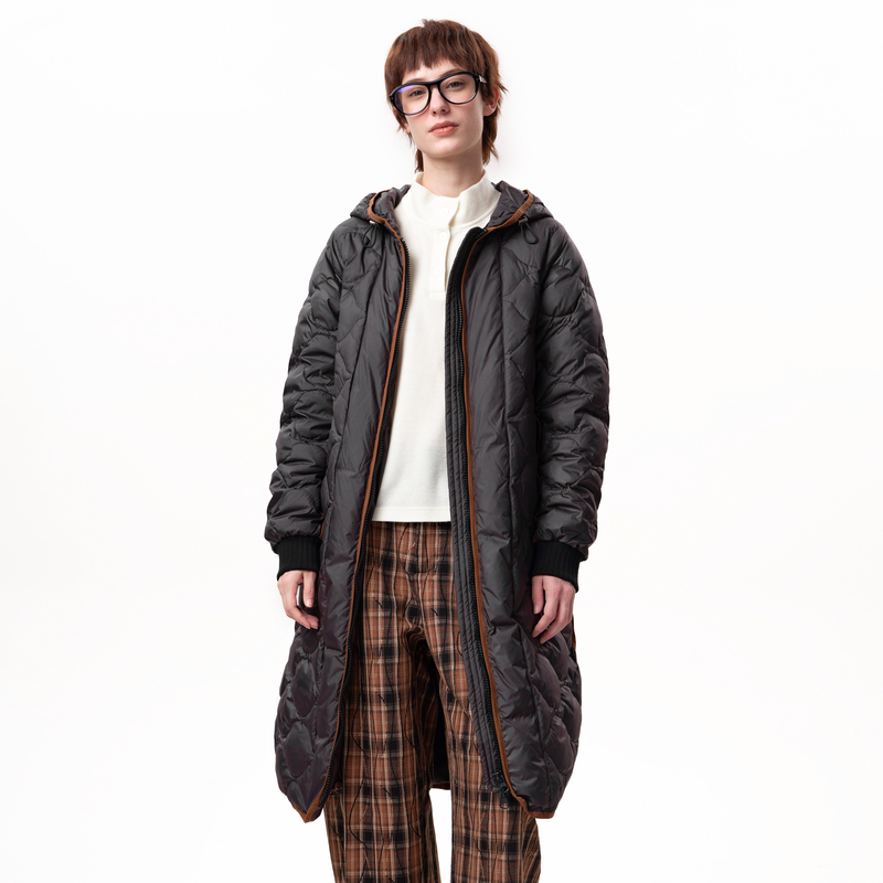 【商场同款】MOVEUP幻走2025冬季新款连帽侧插袋开衩长款羽绒服女