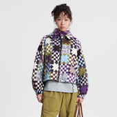 MOVEUP幻走2025冬季 棉外套女 主题印花口袋短款 新款 .FUN系列插肩袖